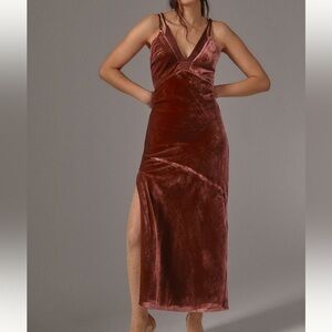By Anthropologie V-Neck Velvet Dress